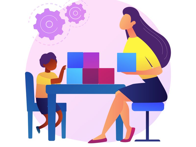 Social-emotional development abstract concept vector illustration. Preschool training, social skill development in early childhood, emotional management, kids training activity abstract metaphor.